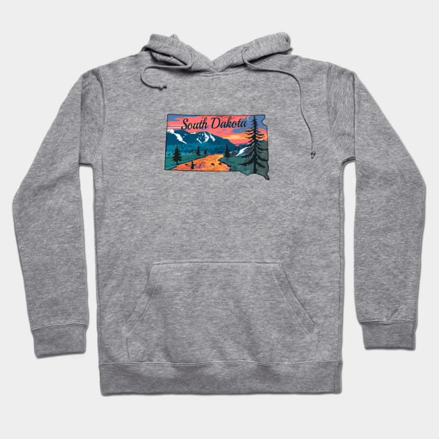 South Dakota Fly Fishing State River Sunset by TeeCreations Hoodie by TeeCreations